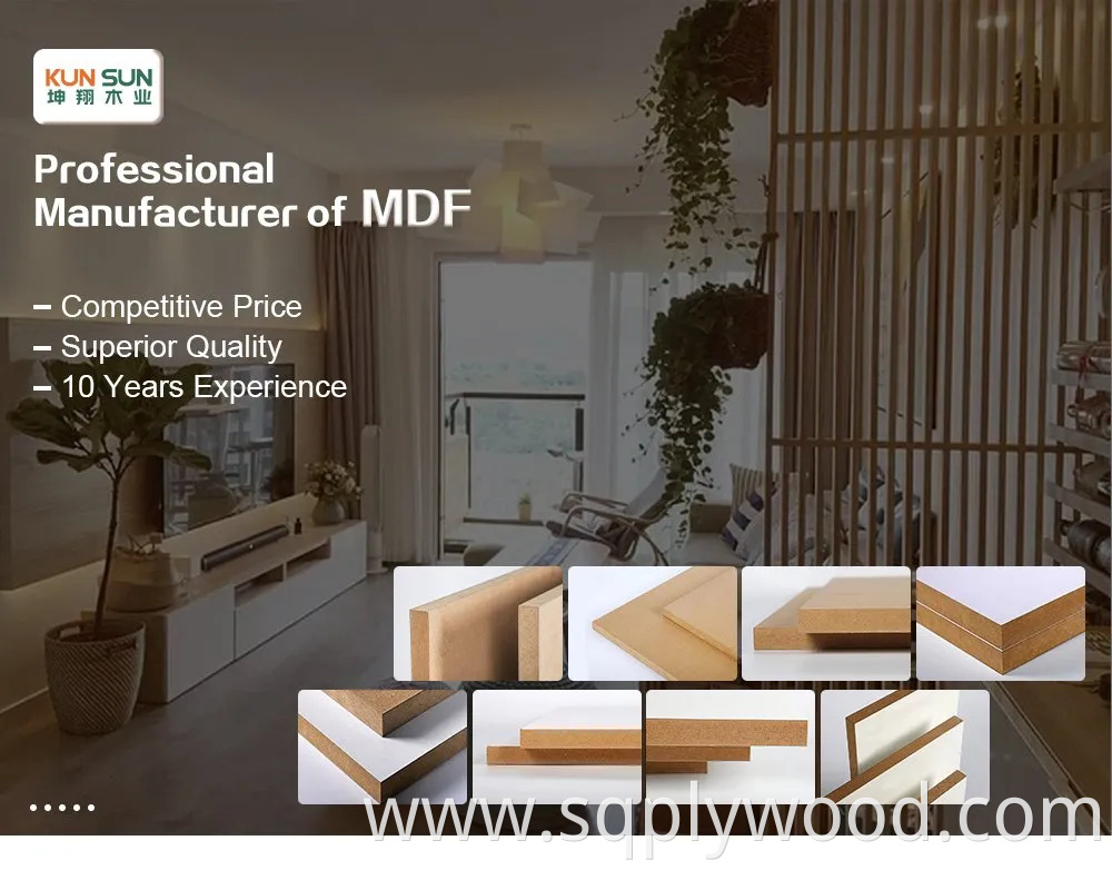 1220*2440mm Cabinet Wood Faced UV Raw Laminated Melamine Slot Slotted Waterproof Moisture Resistant Glossy Fiberboard Plain Melamine MDF